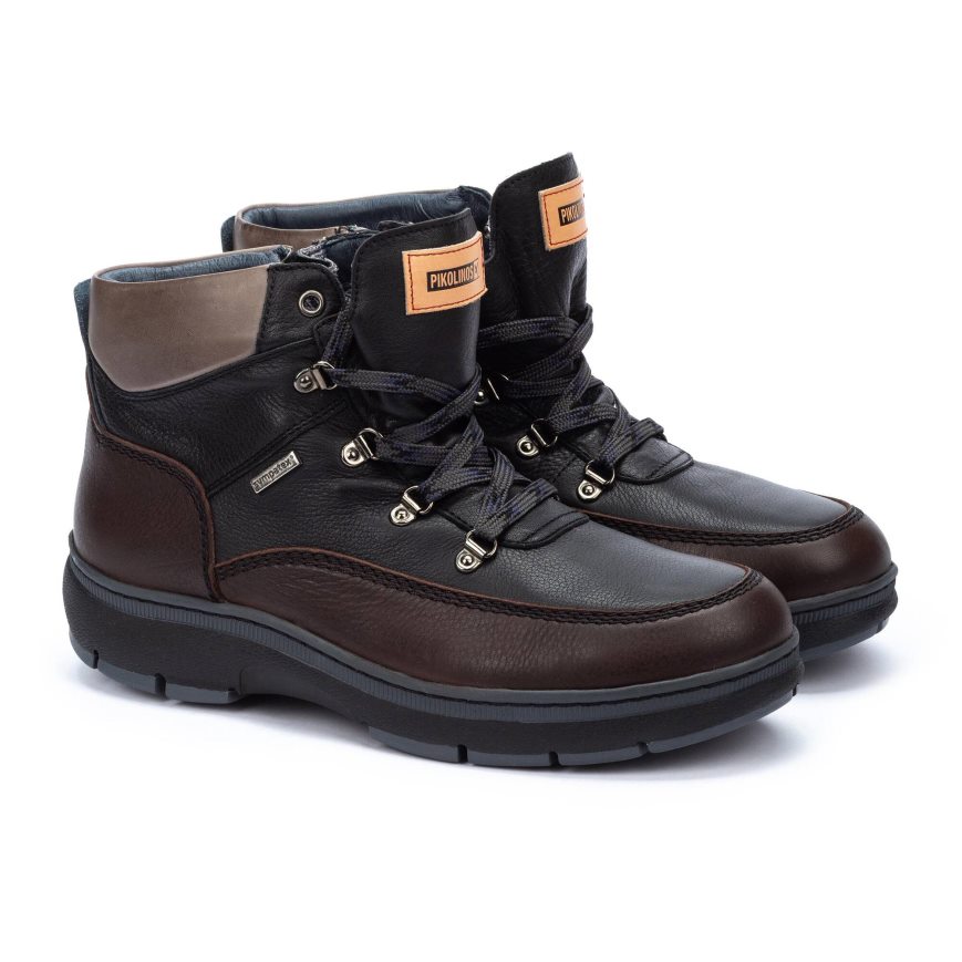 Men's Pikolinos CACERES Ankle Boots Black / Brown | NZ Q2753A1